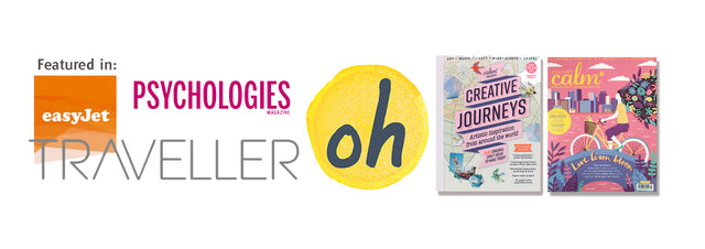 Logo of Psychologies magazine, Easyjet traveller magazine, OH magazine. two different magazine covers