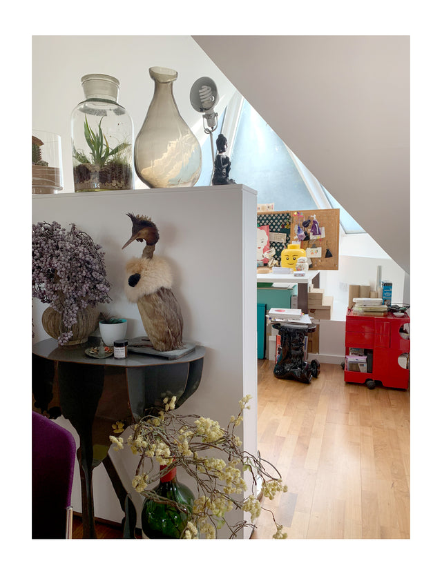 A part of a living room/home office. Very decorative.