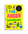 The Anger Apothecary Mapology Guide cover with bright illustrations of bottles and scales on a yellow background