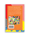 Back cover with coloured patterns and a thumbnail of the open map