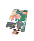 Hand holding unfolded Mapology Guide How To Grow Your No showing illustrated garden details