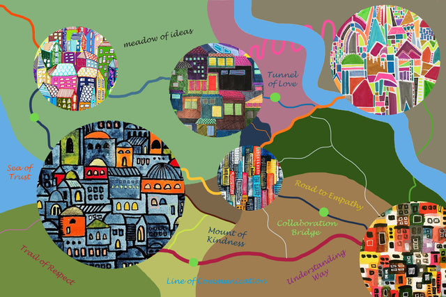 An illustration of a map of a ficticious city