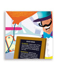 Close-up of ringmaster holding a blackboard listing gratitude and perspective as quick wins for reducing overthinking.
